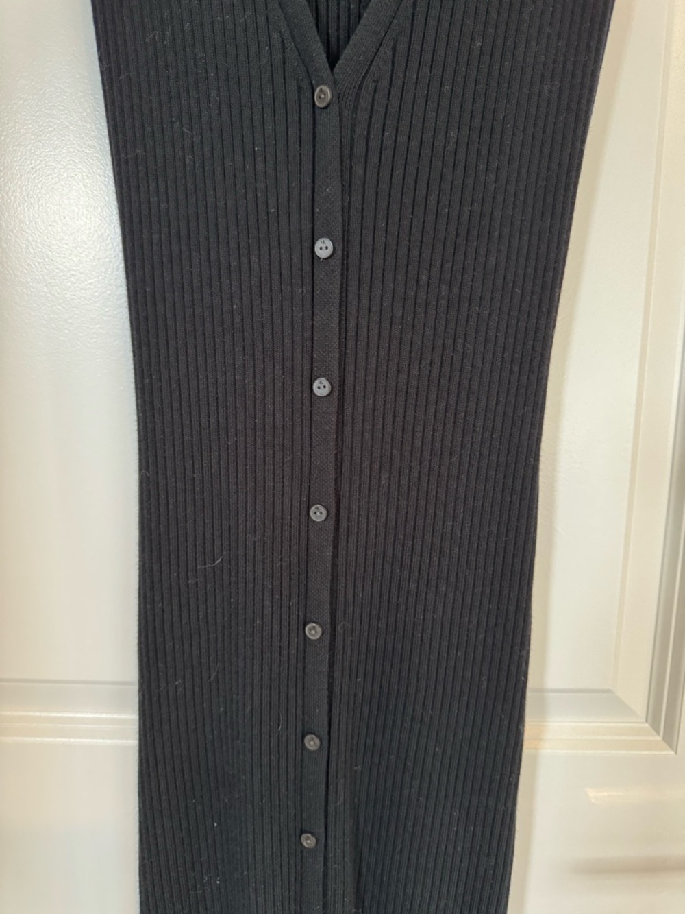 Calvin Klein Black Button-Front Ribbed Dress - Picture 6 of 8